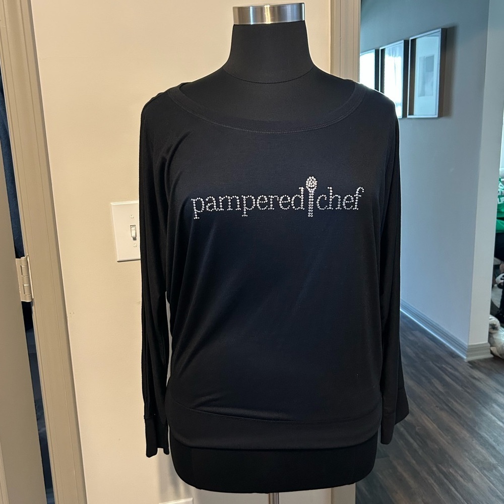 Pampered Chef Black Long Sleeve Top